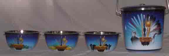 4 Piece Stainless Steel Water Bucket Set w/lid & bowls