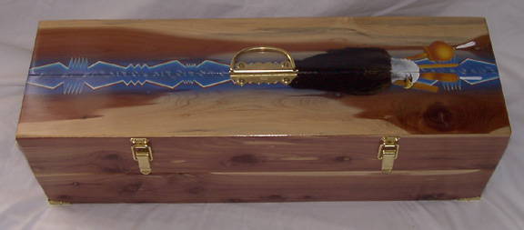 Painted Double Height Cedar Box with Tray