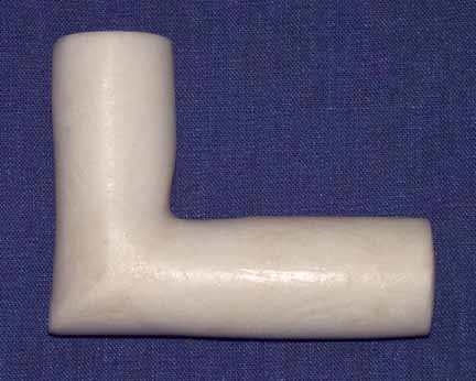 4" Elbow Plains Pipe of Alabaster - Click Image to Close